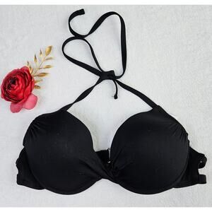 Mossimo Black Bikini Top Size Large Push Up Padded Tie Neck